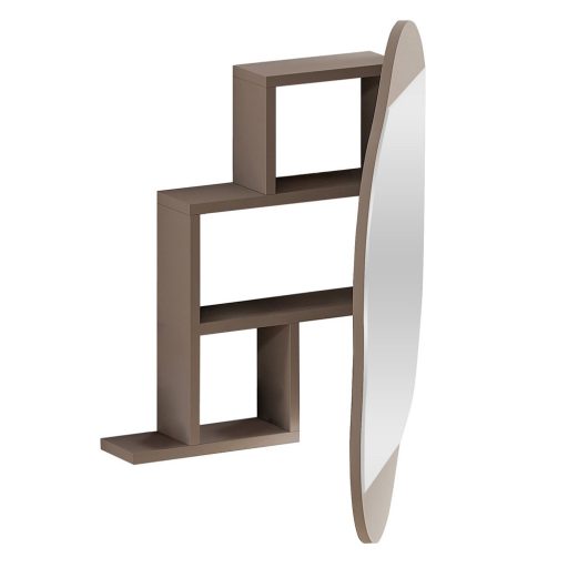 Fürdőszobai szekrény tükörrel, világos mokka