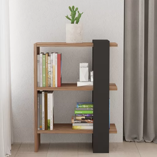 Könyvespolc 70x51,8x25 antracit-tölgy