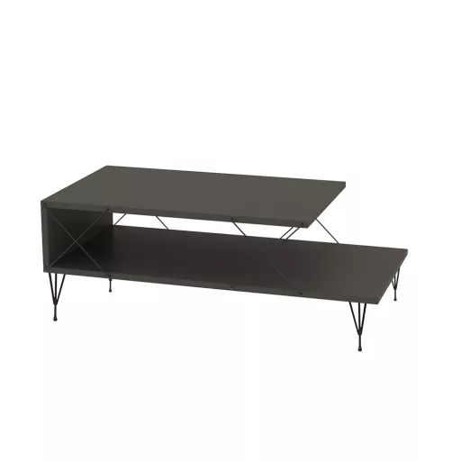Dohányzóasztal fém lábakkal  100x40x50cm, antracit