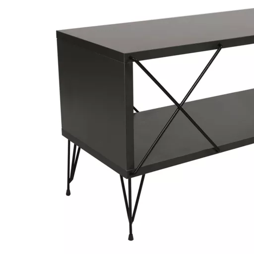 Dohányzóasztal fém lábakkal  100x40x50cm, antracit