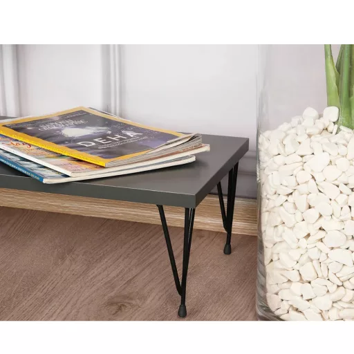 Dohányzóasztal fém lábakkal  100x40x50cm, antracit