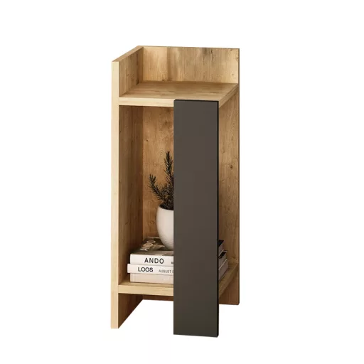 Éjjeliszekrény balos 60x25x27cm antracit-tölgy