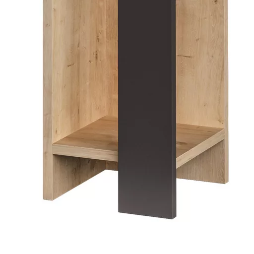 Éjjeliszekrény balos 60x25x27cm antracit-tölgy