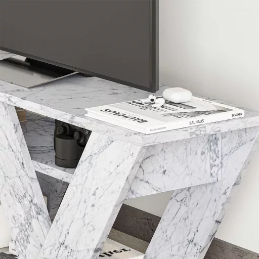 Tv asztal 110x40x30cm, márvány