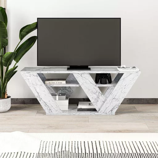 Tv asztal 110x40x30cm, márvány