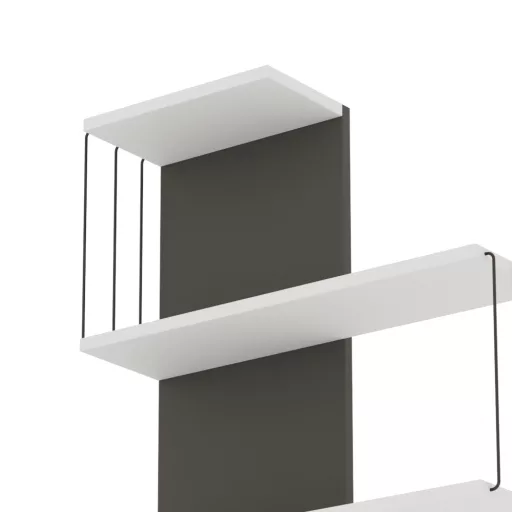 Falipolc 96x64x19cm, fehér-antracit