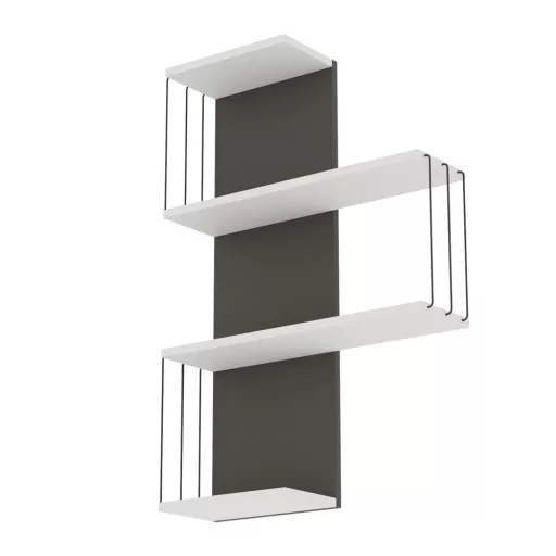 Falipolc 96x64x19cm, fehér-antracit