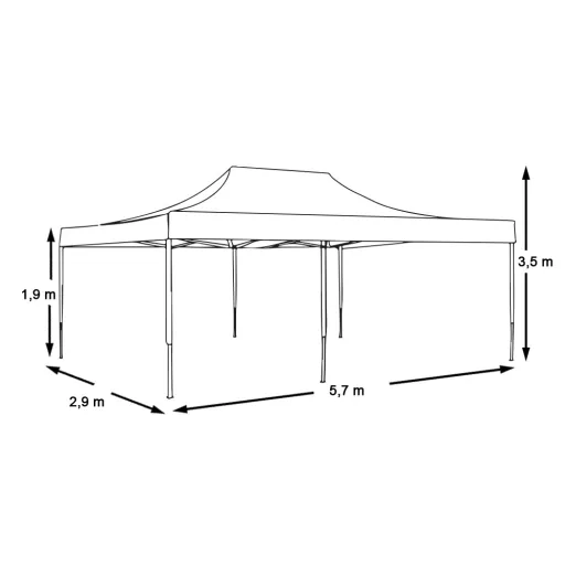 Összecsukható kerti pavilon több típusban-2,9x5,7 méteres-piros-pavilon