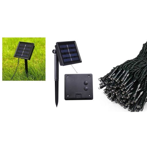 100 LED-es napelemes kerti fényfüzér