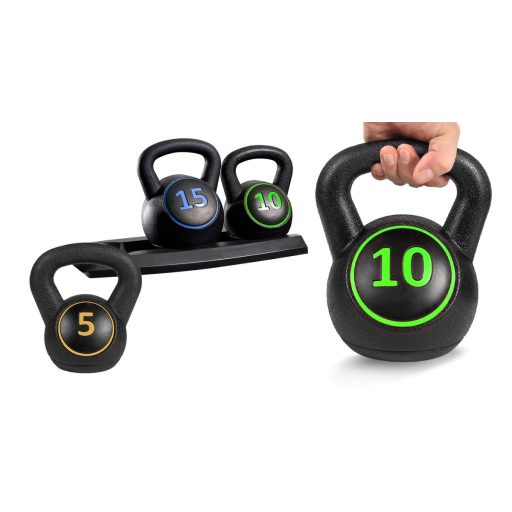 3 db-os kettlebell szett - 2.3/4.5/6.7 kg (5/10/15 lbs)
