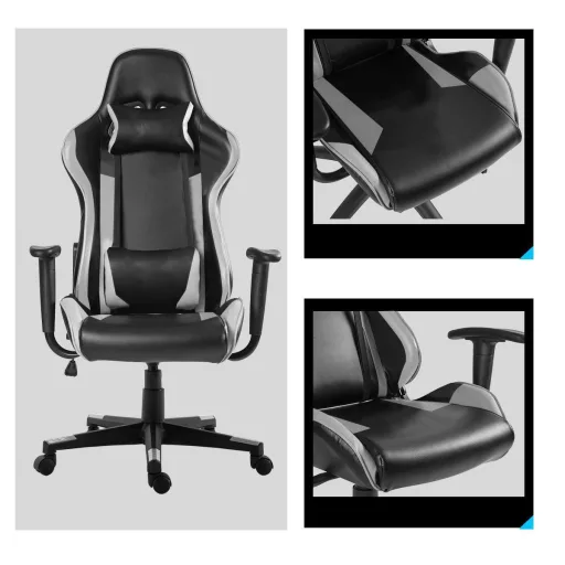 Gamer szék több színben - pro-szürke