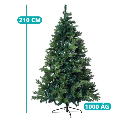 3D műfenyő fém talppal, több méretben-210 cm
