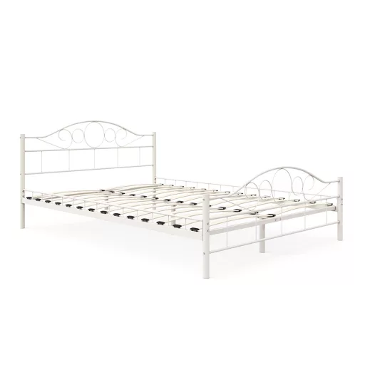 Mimi fém ágykeret ajándék ágyráccsal több méretben és színben-Fehér 160x200cm
