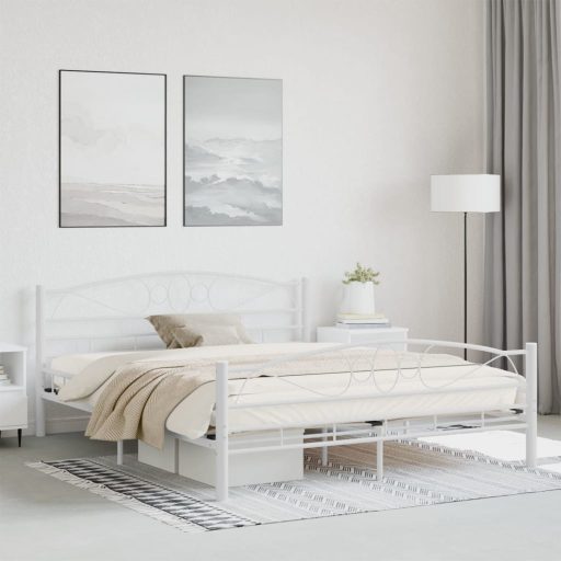 Mimi fém ágykeret ajándék ágyráccsal több méretben és színben-Fehér 140x200cm