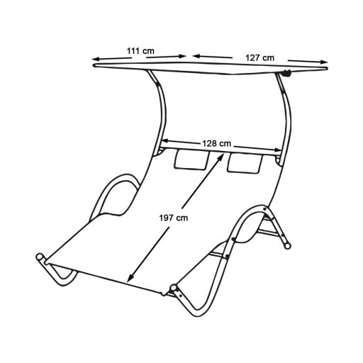 2 személyes DELUX napozóágy 3 színben