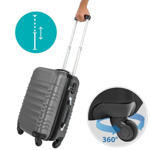 4 db-os merev falú bőrönd szett, 4 színben-szürke