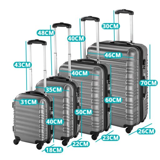 4 db-os merev falú bőrönd szett, 4 színben-szürke