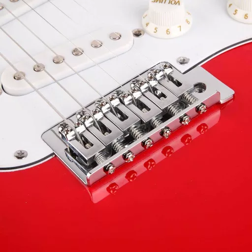 Elektromos gitár szett kezdőknek, ajándék erősítővel-piros