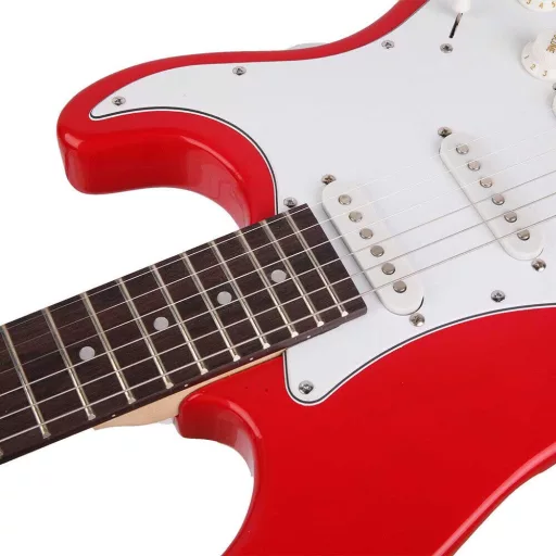 Elektromos gitár szett kezdőknek, ajándék erősítővel-piros
