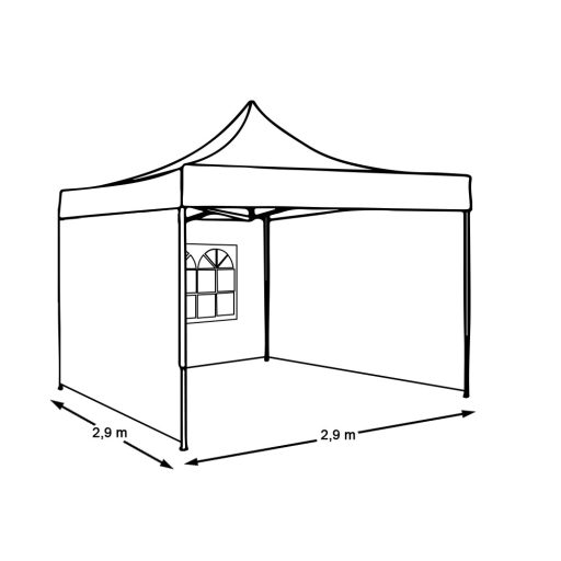 Pavilon ponyva több típusban-2,9x2,9 méteres tető és oldalfal ponyva