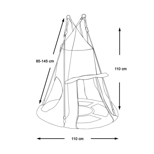 Fészekhinta-110 cm-es-kék-sátorral