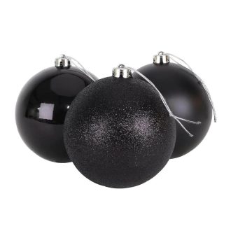 112 részes karácsonyfadísz, fekete