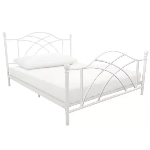 Lotti fém ágykeret ajándék ágyráccsal, több méretben és színben-Fehér 90x200 cm