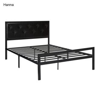   Fém ágykeret ajándék ágyráccsal, több méretben és színben-fekete-90x200 cm-es-Hanna