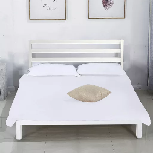Bella fém ágykeret ajándék ágyráccsal, több méretben és színben-Fehér 160x200 cm-es-fehér