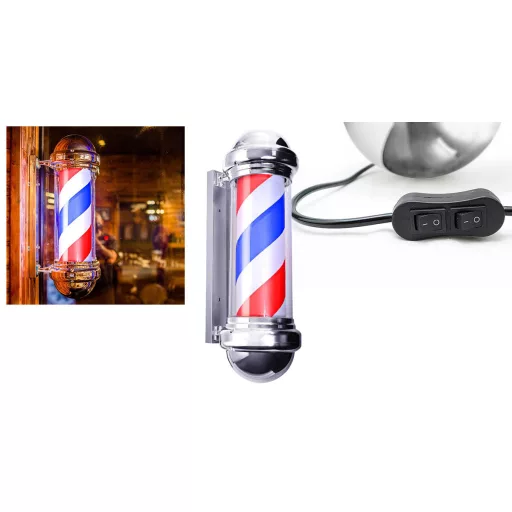 Világító barber shop cégér