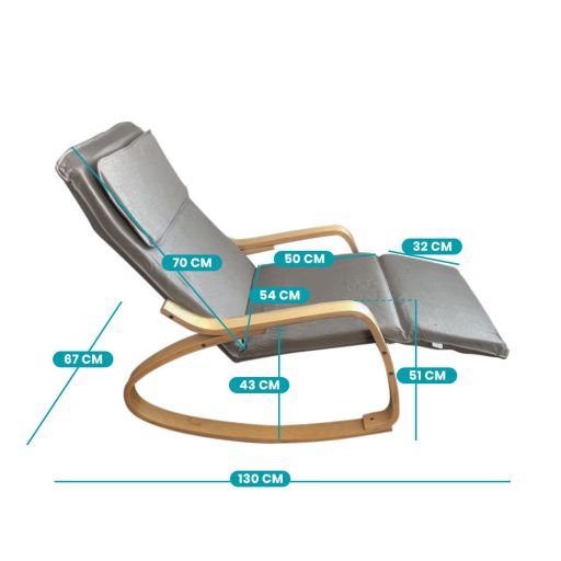 Hintaszék, állítható lábtartóval - Szürke