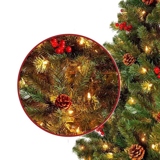 LED-es műfenyő több típusban, melegfehér-100 LED-es, 120 cm