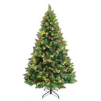   LED-es műfenyő több típusban, melegfehér-320 LED-es, 210 cm