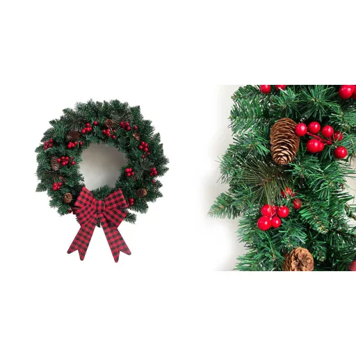 Karácsonyi ajtódísz 60 cm-es, 50 LED -del