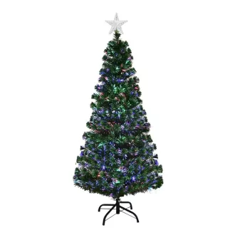   Műfenyő száloptikával színes LED-del több típusban-150 cm-es