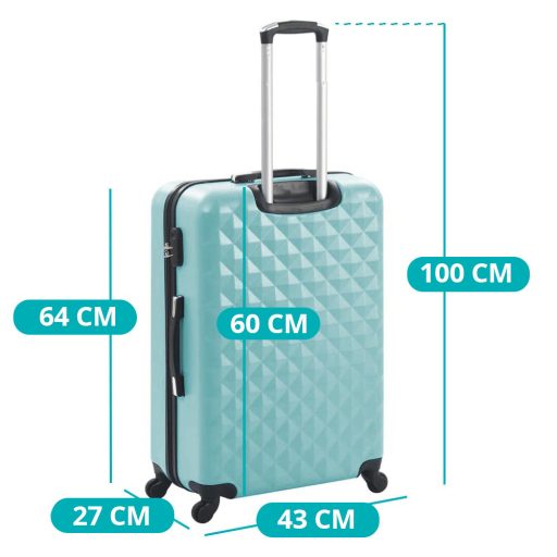 Utazóbőrönd szett kozmetikai táskával, több színben-mentazöld