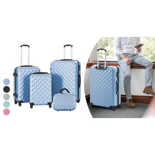 Utazóbőrönd szett kozmetikai táskával, több színben-mentazöld