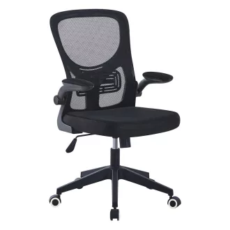   Ergonomikus irodai szék felhajtható könyöktámasszal, fekete