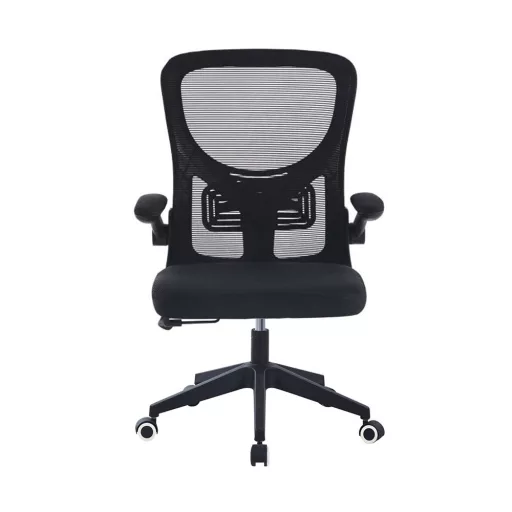 Ergonomikus irodai szék felhajtható könyöktámasszal, fekete