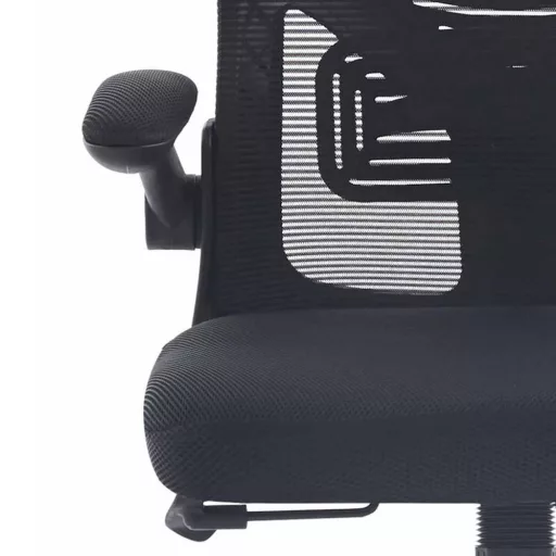 Ergonomikus irodai szék felhajtható könyöktámasszal, fekete