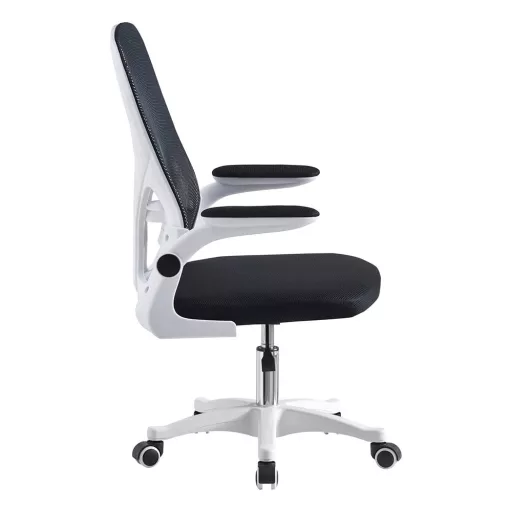 Ergonomikus irodai szék felhajtható könyöktámasszal fehér