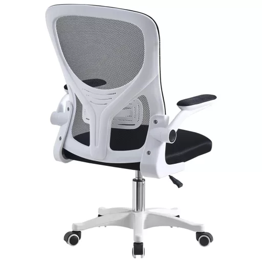 Ergonomikus irodai szék felhajtható könyöktámasszal fehér