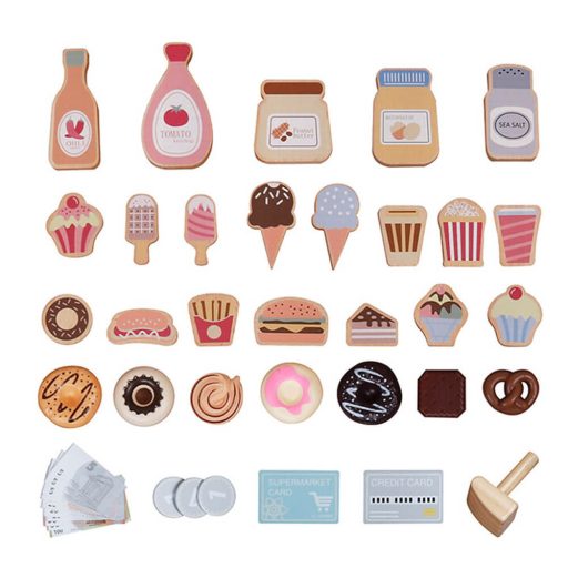 Játék fa szupermarket kiegészítőkkel