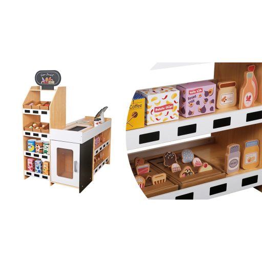 Játék fa szupermarket kiegészítőkkel