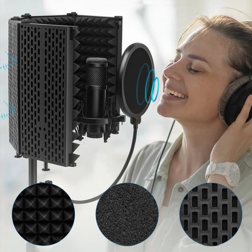 Mikrofon tartó állvány, zajszűrővel