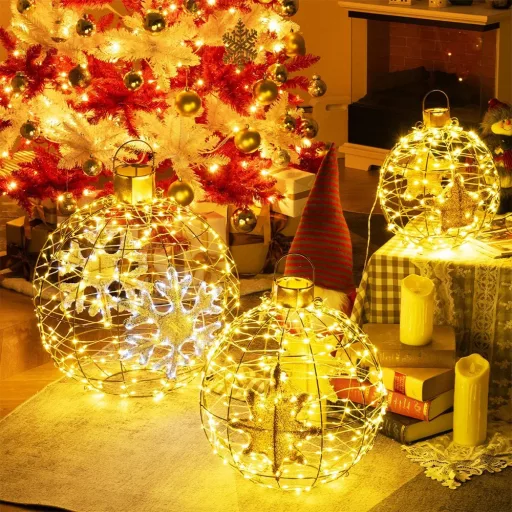 732LED-es karácsonyi gömblámpás 3db