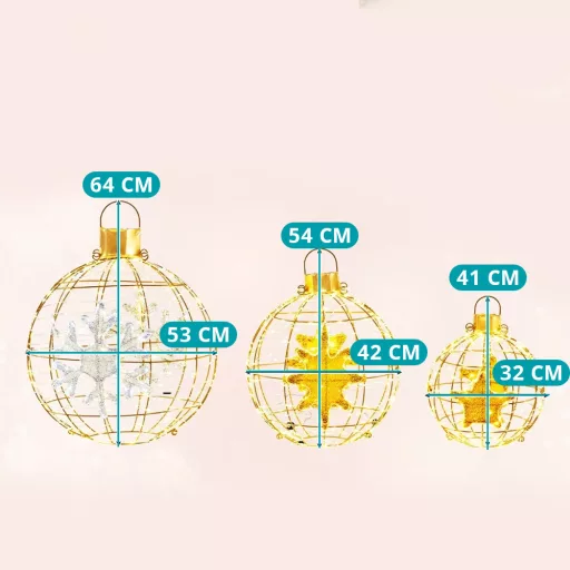 732LED-es karácsonyi gömblámpás 3db