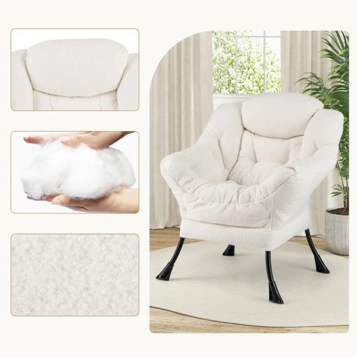 Relax fotel lábtartóval, fehér