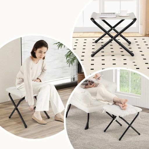 Relax fotel lábtartóval, fehér