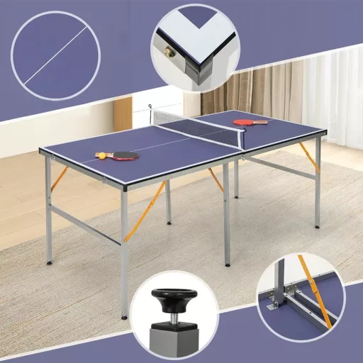 Összecsukható pingpongasztal kiegészítőkkel
